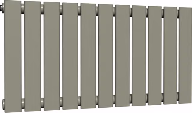 Lux Heat Flat Horizontal Single Coloured Steel Radiator in Dark Sage, W: 600 mm x H: 770 mm