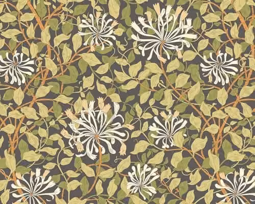 Origin Murals Honeysuckle Floral Wall Mural in Green and Multicolour, W: 300 cm x H: 240 cm – 1