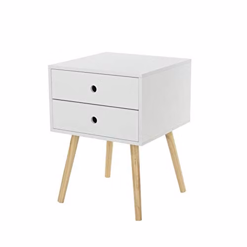 Core Products Scandia 2-Drawer Bedside Cabinet in White – 2