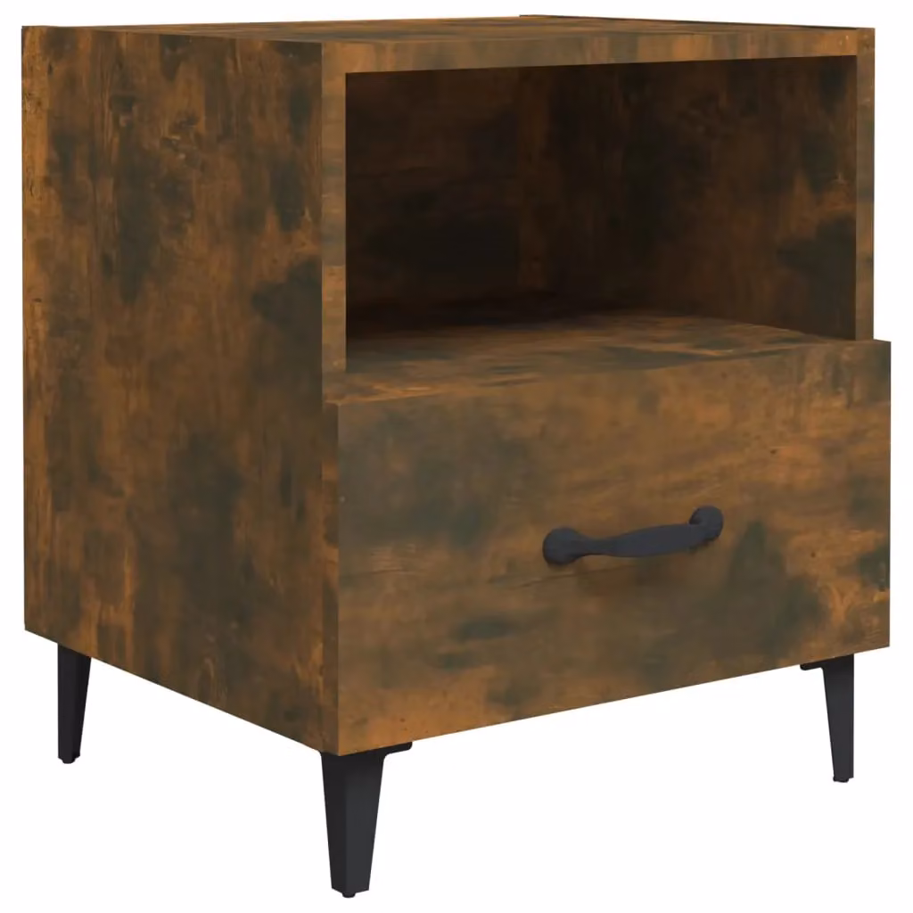 Berkfield Home Set of 2 Smoked Oak Bedside Cabinets in Brown – 3