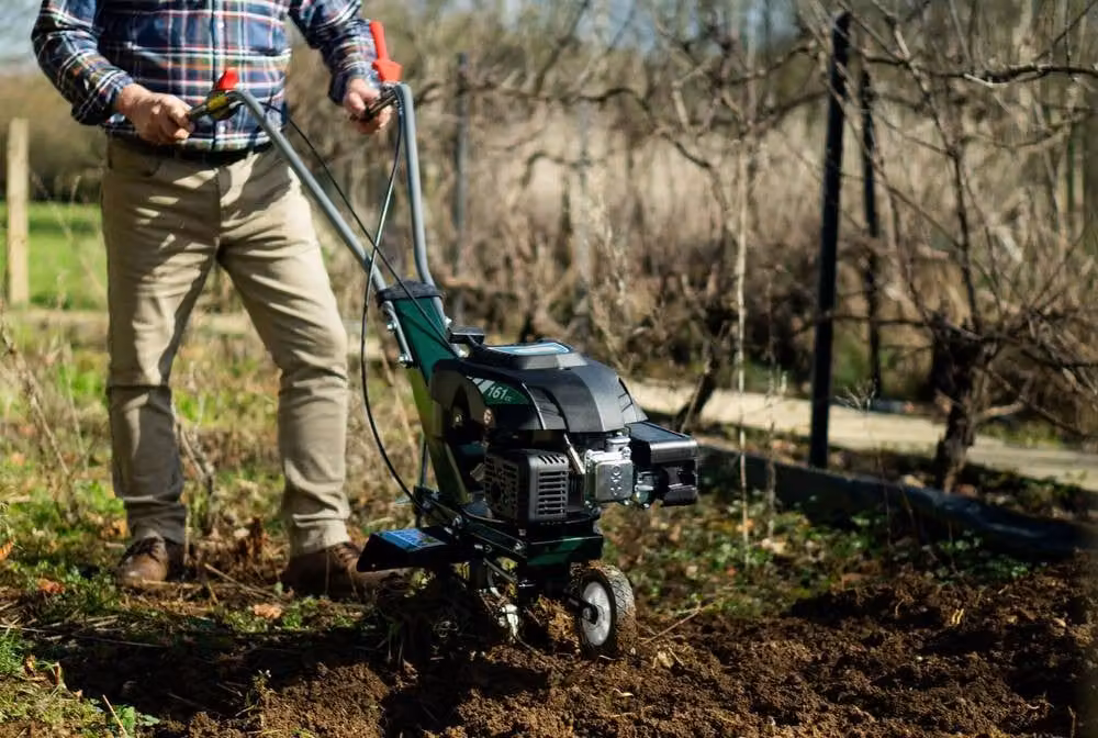 Webb Petrol Tiller Cultivator in Green and Red with 36cm Tilling Width and 13cm Tilling Depth – 3