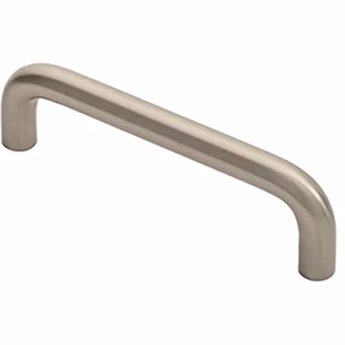 Loops Round D-Bar Cabinet Pull Handle in Brushed Silver, 106 x 10 mm with 96 mm Fixing Centres