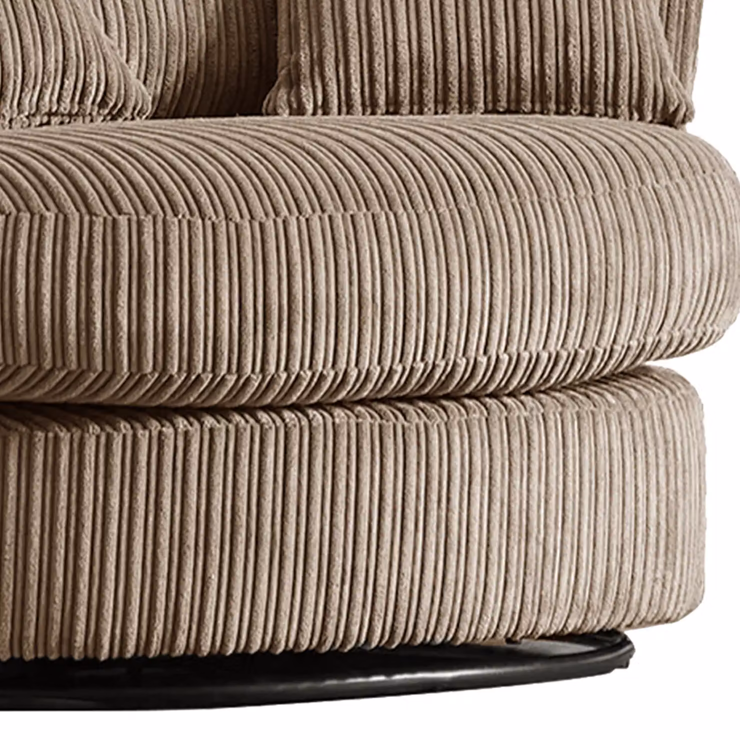 Luxor Living Camel Jumbo Cord Fabric 360 Degree Swivel Tub Chair with Armrests, W/D/H: 80 x 76 x 110 cm – 2