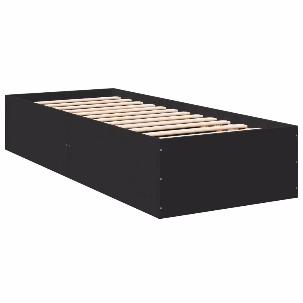 Berkfield Home Single Bed Frame in Black, W/D/H: 90 x 190 cm – 2