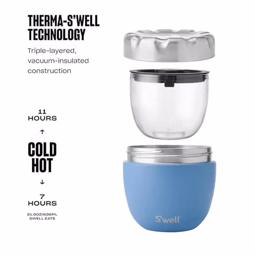 S'well Eats Stainless Steel Food Bowls, 636ml, Blue – 3