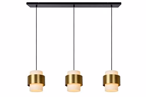 Lucide Firmin Dimmable Adjustable Bar Pendant Light in Gold/Brass with 3 x E27 Sockets – 1