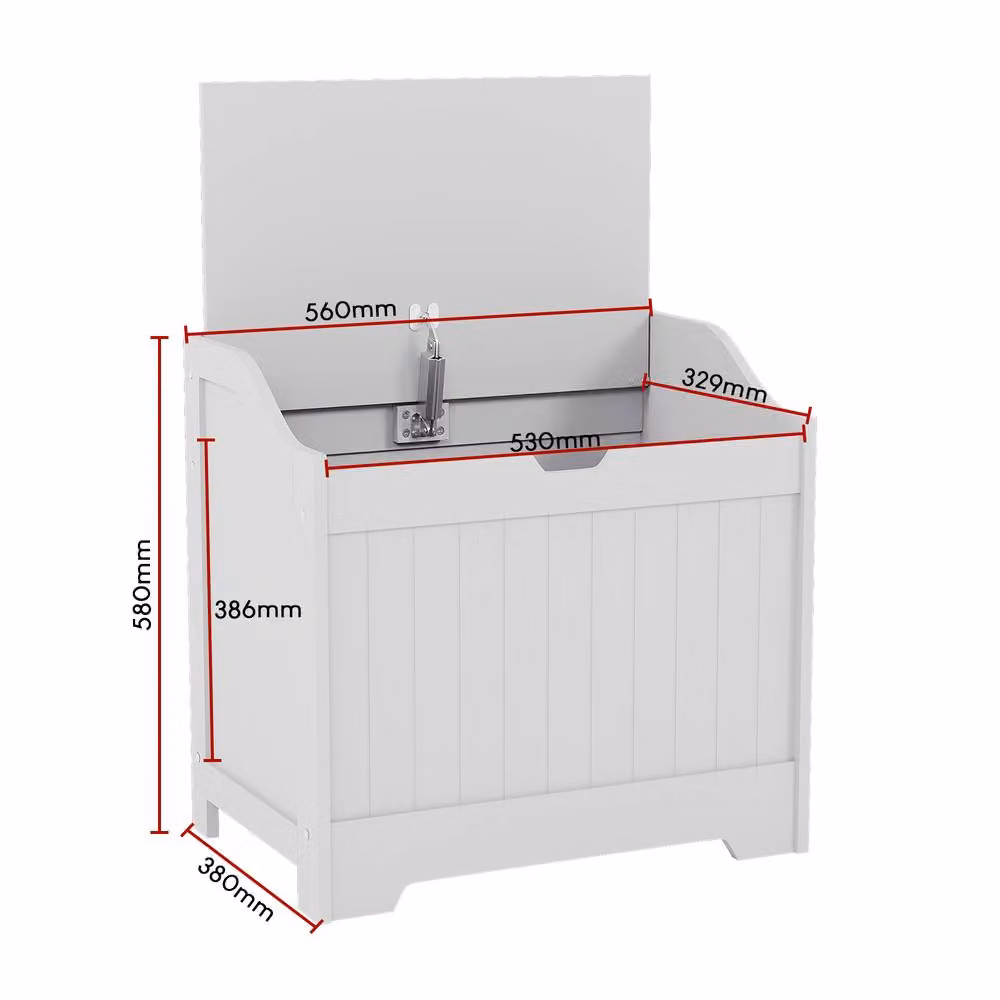 HD Designs Priano Dual-purpose Freestanding Laundry and Storage Chest in White Matt – 2