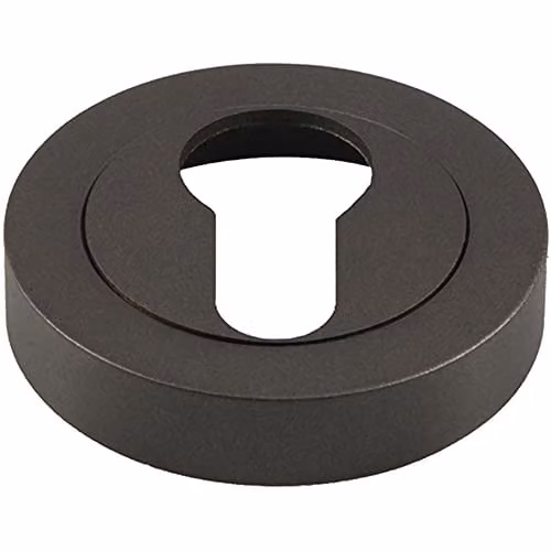Loops 50mm Euro Profile Round Escutcheon with Concealed Fix in Matt Bronze – 1