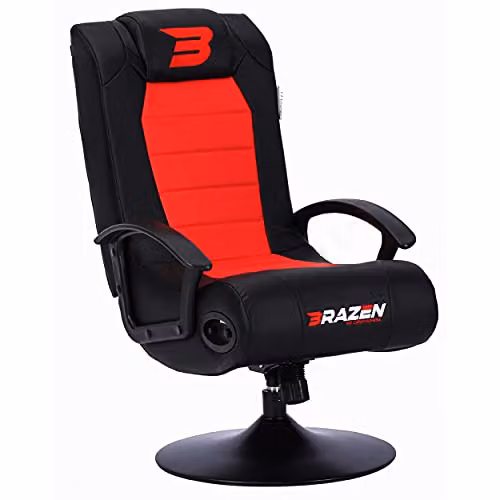 BraZen Stag 2.1 Bluetooth Surround Sound Gaming Chair in Red, W/D/H: 68 x 94 x 54 cm – 4