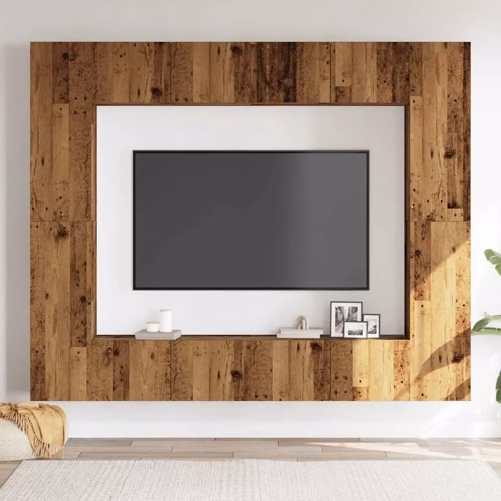 Berkfield Home Modern Wall Mounted TV Cabinet Set, 8 Pieces, Brown Engineered Wood – 2