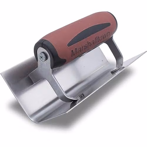 Marshalltown Stainless Steel Internal Corner Trowel with Red Durasoft Handle