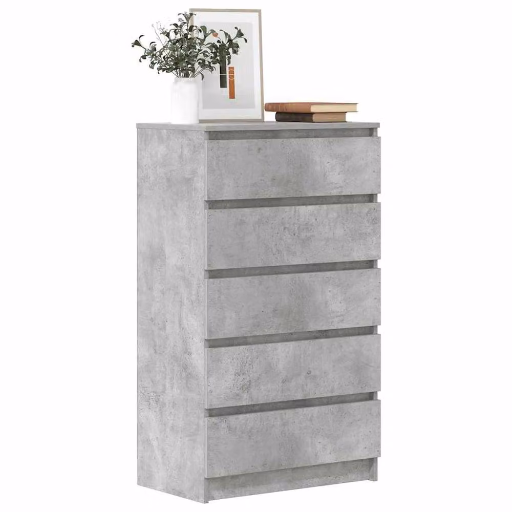 Berkfield Home Elegant Drawer Cabinet in Concrete Grey, W: 60 cm, D: 36 cm, H: 103 cm – 2