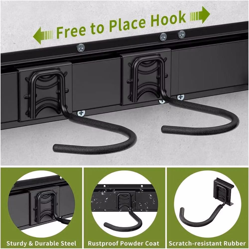 FORGEVIO Black Metal Bike Storage Rack for 4 Bikes and 3 Helmets, Width: 81.28 cm – 5