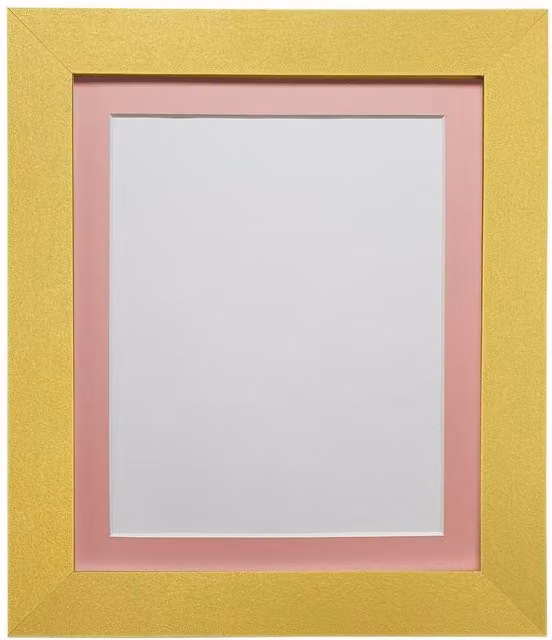 Frames & Mirrors 4U Metro Gold Rectangular Picture Frame with Pink Mount, Image Size: 40 x 50 cm – 1