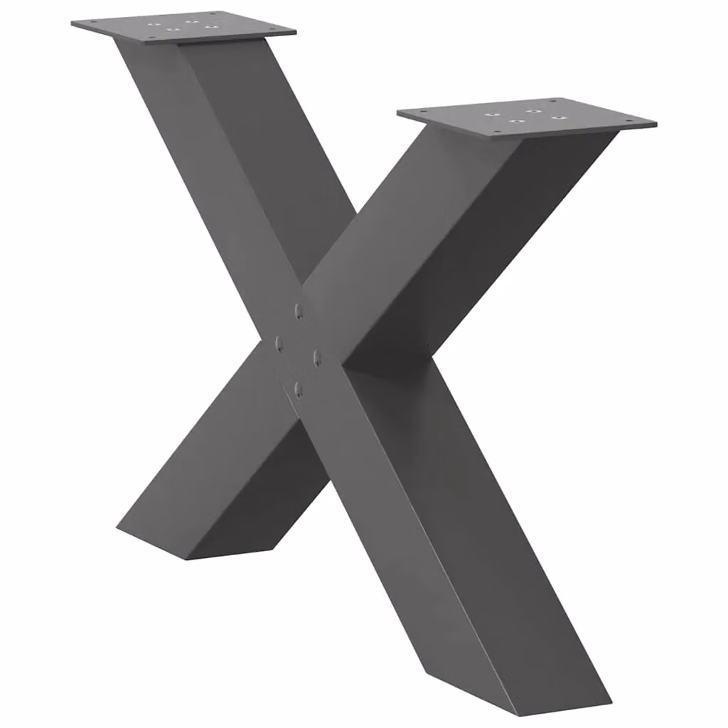 Berkfield Home X-Shaped Coffee Table Legs, 2 Piece Steel Set in Anthracite Black, H: 70 cm, W: 43 cm, D: 43 cm – 2