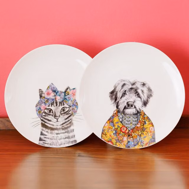 Mikasa White Bone China Side Plates, Set of 2, Diameter: 21 cm