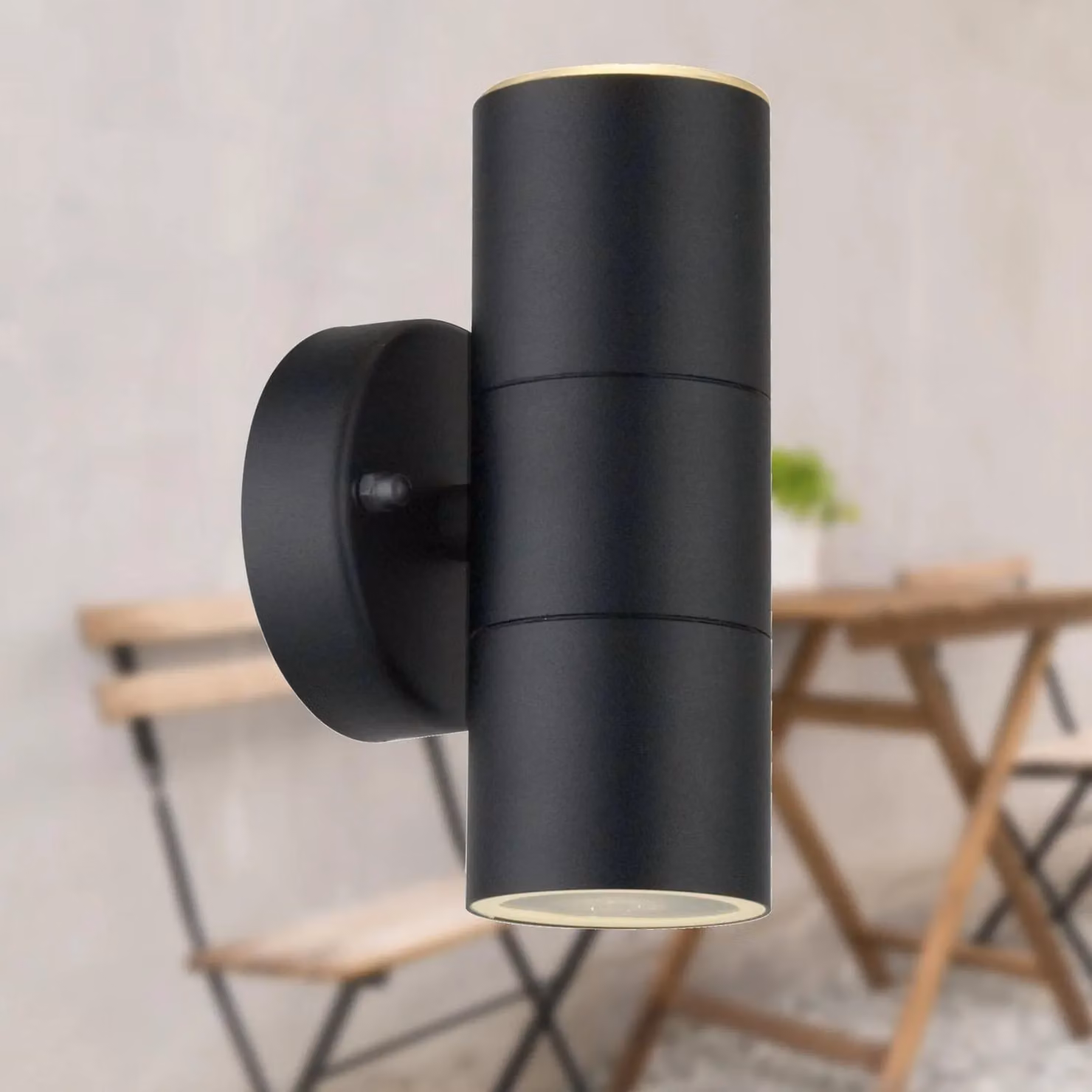 First Choice Lighting Blaze Black Metal Outdoor Up and Down Wall Light – 3