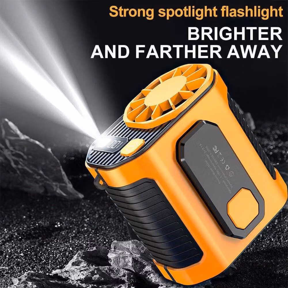 NESTLUNE Orange 5000mAh Portable Waist Clip Fan and Hanging Cooling Fan – 3