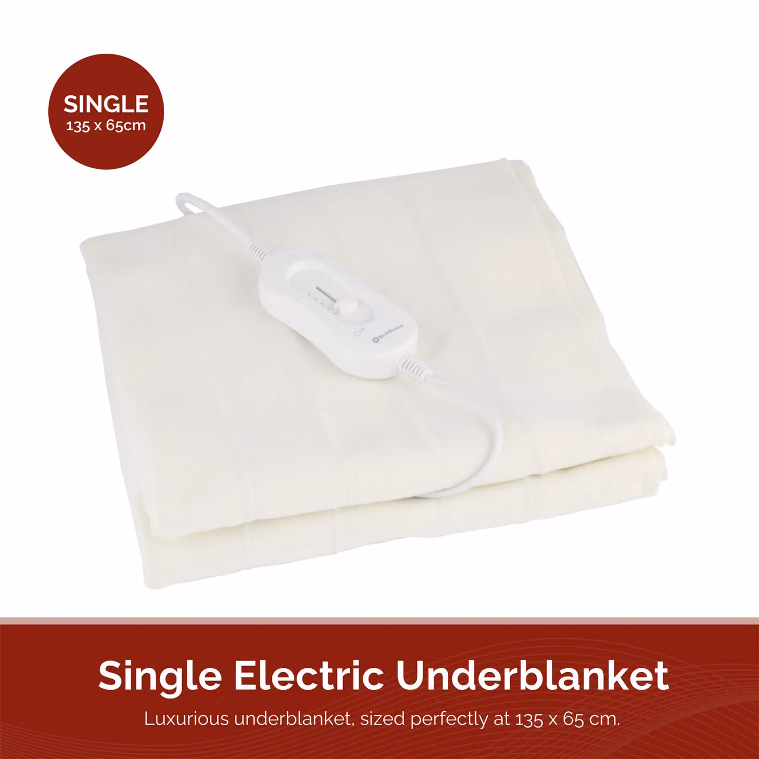 Rediffusion CosyDreams Single Fitted Heated Underblanket in White, W/D/H: 135 x 65 cm – 3