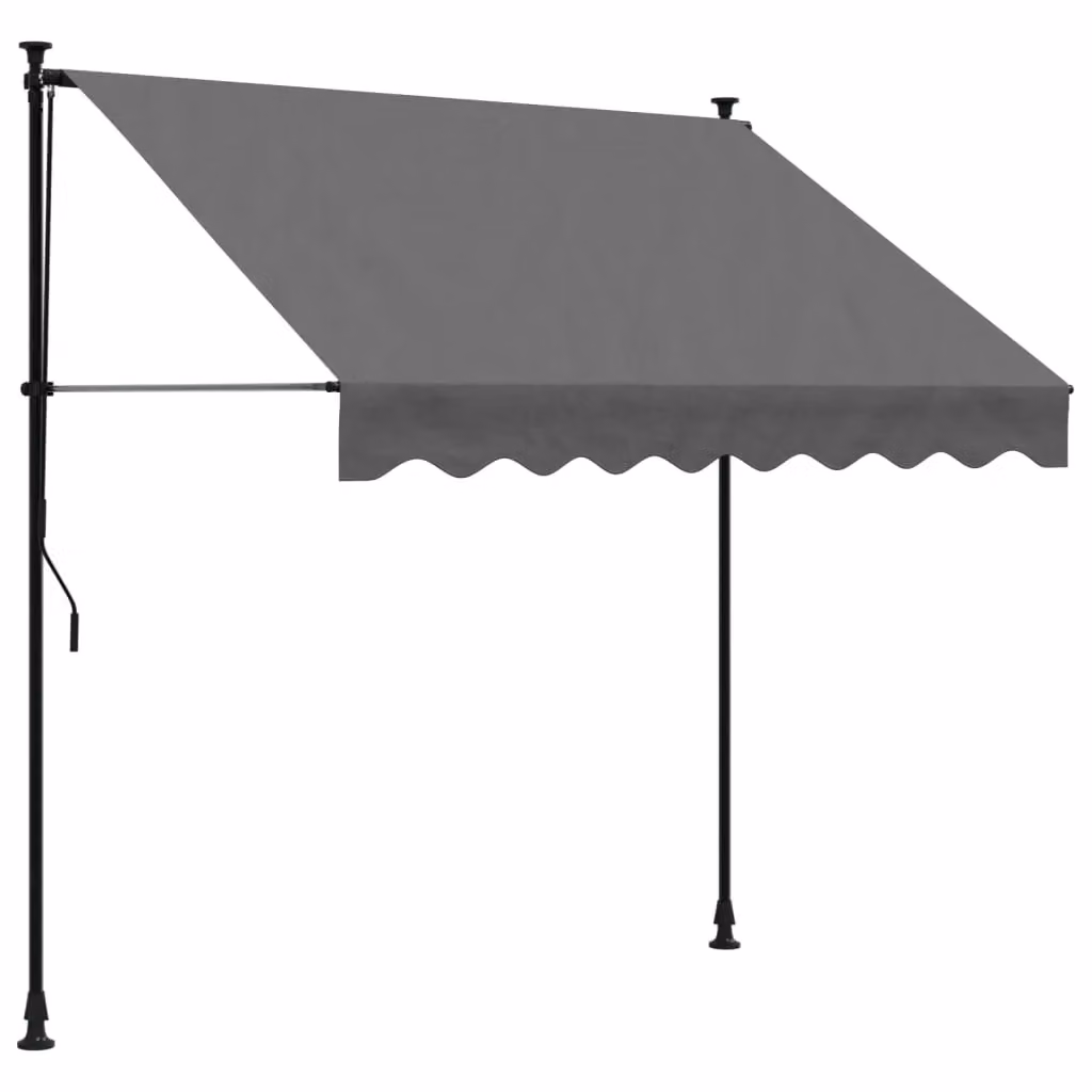 Berkfield Home Retractable Folding Arm Awning in Anthracite and Black, W/D/H: 200 x 150 cm – 2