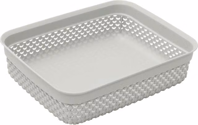 JVL Droplette Plastic Storage Basket, 2.2 l, Grey, W/D/H: 7 x 25 x 20 cm