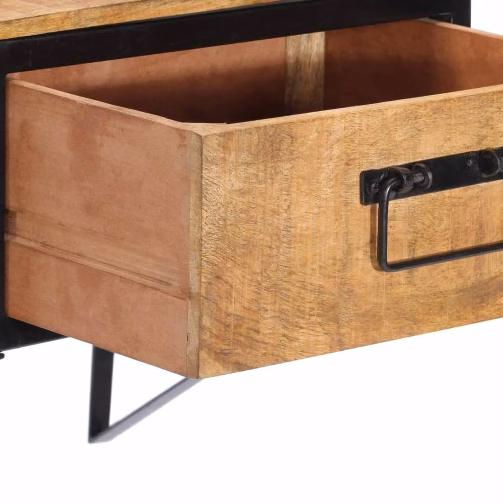 Berkfield Home Beautiful Bedside Cabinet in Brown Solid Mango Wood, W/D/H: 40 x 35 x 40 cm – 3