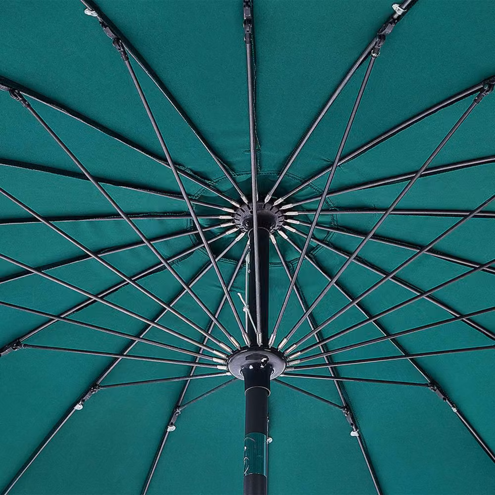 Wyld and Coco Market Garden Parasol in Emerald Green with Aluminium Crank and Tilt mechanism, Diameter: 255 cm – 3