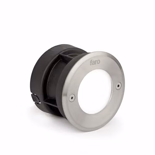 Netlighting LED Round Recessed Outdoor Ground Light in Grey Stainless Steel, IP67