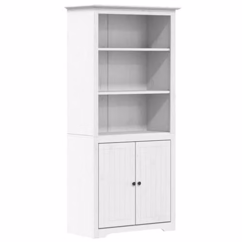 vidaXL BODO Bookcase in White Solid Wood Pine, W/D/H: 80 x 40 x 172 cm