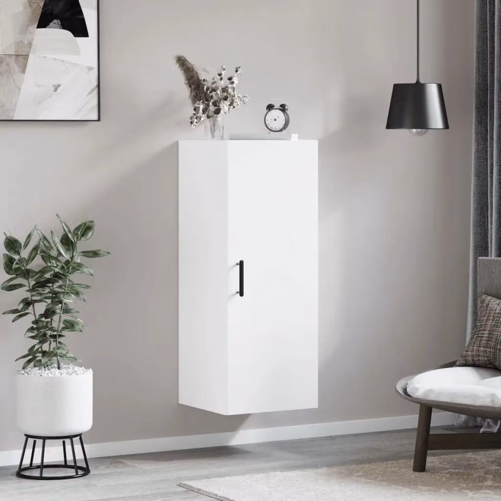 Berkfield Home Wall Mounted Cabinet in White, W: 34.5 cm, D: 34.5 cm, H: 90 cm – 3