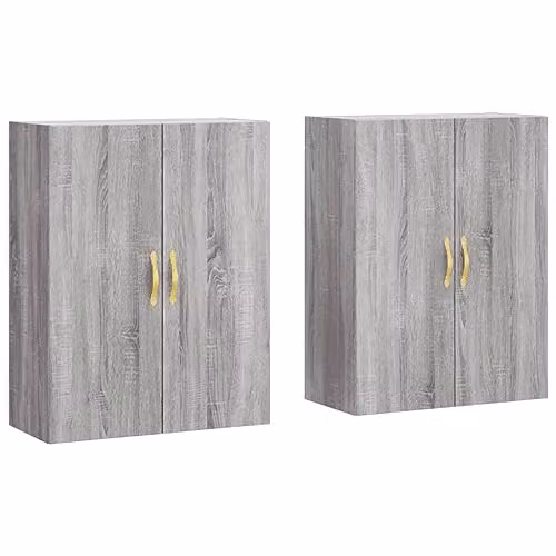 vidaXL Set of 2 Modern Wall Mounted Cabinets in Grey Sonoma, W/D/H: 69.5 x 34 x 90 cm – 1