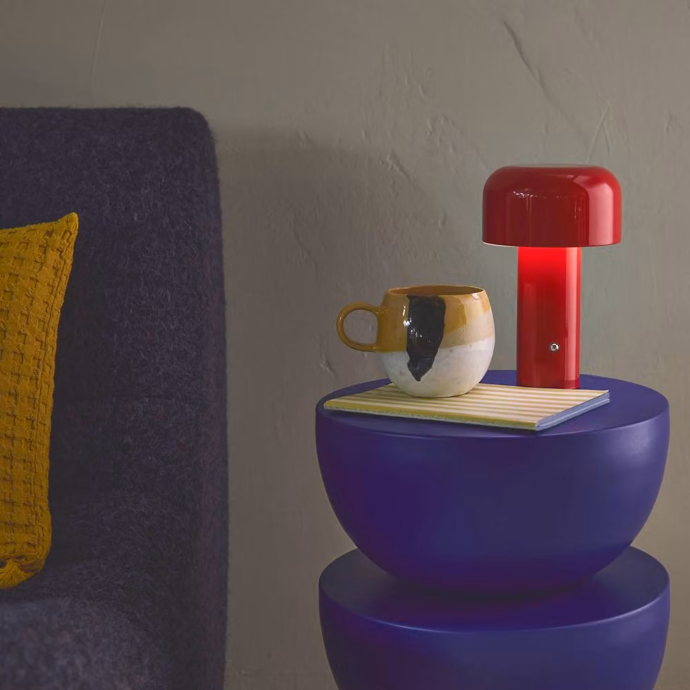 sweeek LED Metal Table Lamp in Red, Diameter: 13 cm – 3