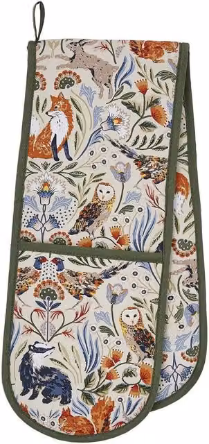 Ulster Weavers Blackthorn Animal Print Double Oven Glove in Beige and Multicolour – 1