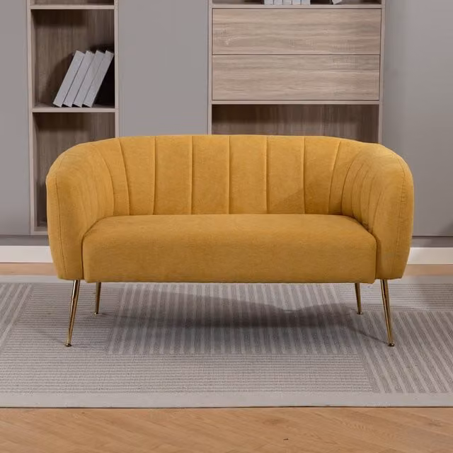 Artemis Home Stanton 2 Seat Upholstered Fabric Sofa in Yellow