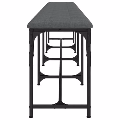 vidaXL Modern Straight Dining Bench in Grey Fabric and Metal, W: 248 cm, D: 32 cm, H: 45 cm – 3