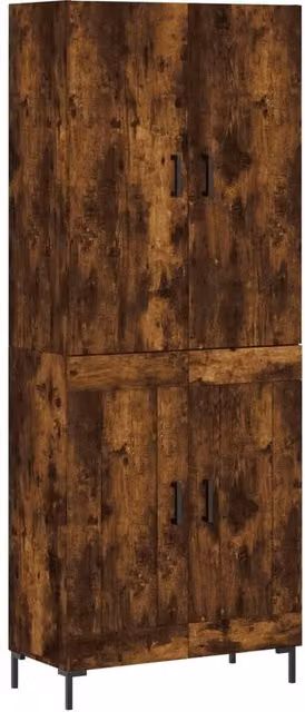 Berkfield Home Smoked Oak Highboard in Brown, W/D/H: 69.5 x 34 x 180 cm – 1