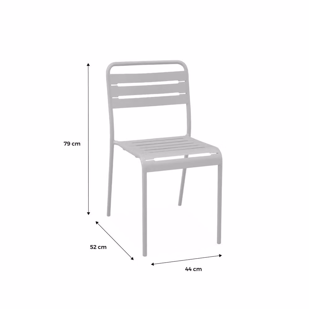 sweeek Pair of Stackable Steel Garden Chairs in Matt Dark Grey – 3