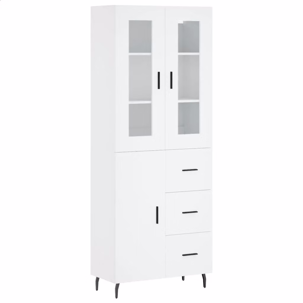 Berkfield Home Modern White Highboard in Matt Engineered Wood W/D/H: 69.5 x 34 x 180 cm – 2