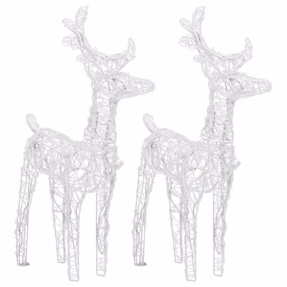 Berkfield Home Christmas Reindeer LED Acrylic Decorations, 2 Pack, Blue