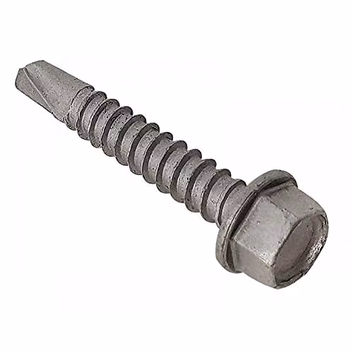 Forgefix Grey Galvanised Self-Drilling Hex Head Sheet to Steel Roofing Screws, 5.5 x 57 mm, Box of 100