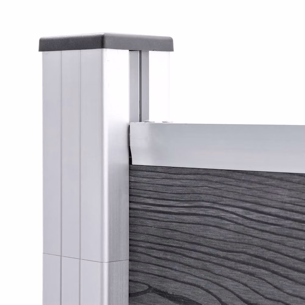 Berkfield Home Durable WPC Garden Fence, Grey, W: 872 cm, H: 106 cm – 3