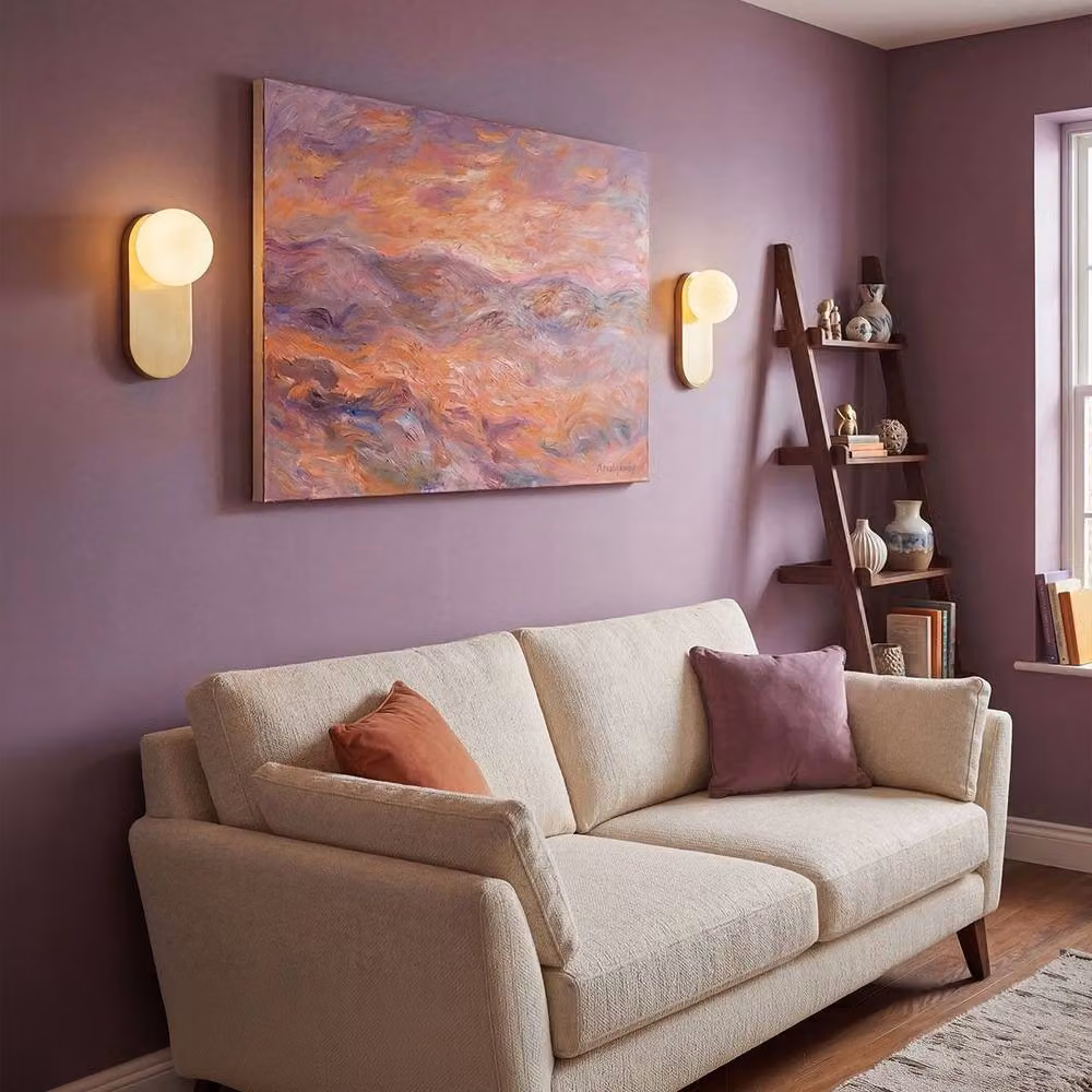 Netlighting Ariel Wall Light in Brushed Gold and White Glass – 2
