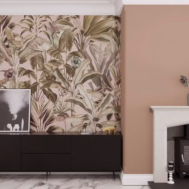 Superfresco Easy Funky Jungle Blush Pink and Green Botanical Floral Mural, W: 300 cm, H: 280 cm – 1