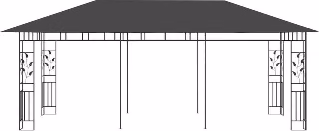 Berkfield Home Gazebo with Mosquito Net, Anthracite, W/D/H: 300 x 300 x 273 cm