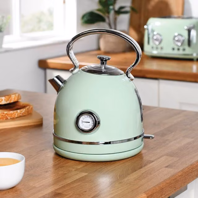 Sage Retro Stainless Steel Kettle in Green