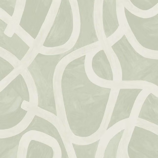 Holden Décor Abstract Linear Swirl Wallpaper in Green
