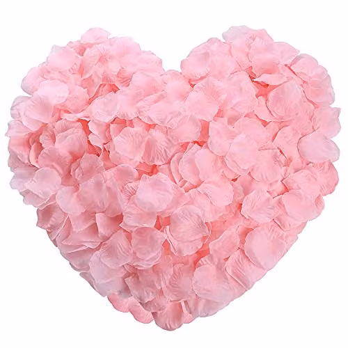 Shatchi 300pcs Light Pink Silk Rose Petal Confetti for Weddings, Anniversaries and Mother's Day Table Decorations