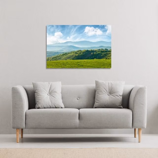 Benjamin Tate Design LTD Panorama of Beautiful Romanian Countryside Landscape Canvas Print, Green, W: 127 cm, H: 101 cm