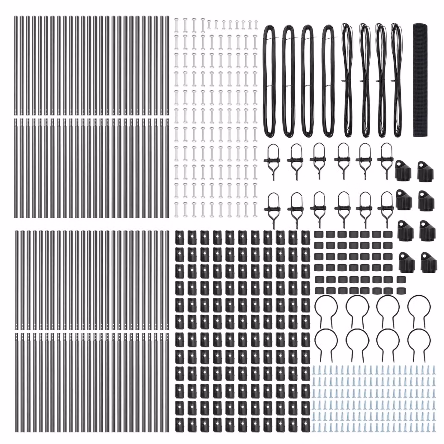 Berkfield Home Grey Powder-Coated Steel Single-Bar Welded Wire Fence with 13 Round Posts, 1 x 100 m – 3