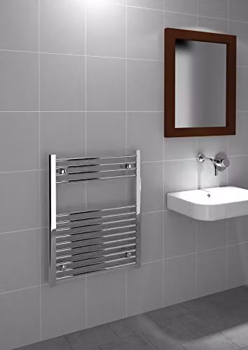 Kudox Silver Wall Mounted Towel Rail W: 60 cm, H: 75 cm – 2